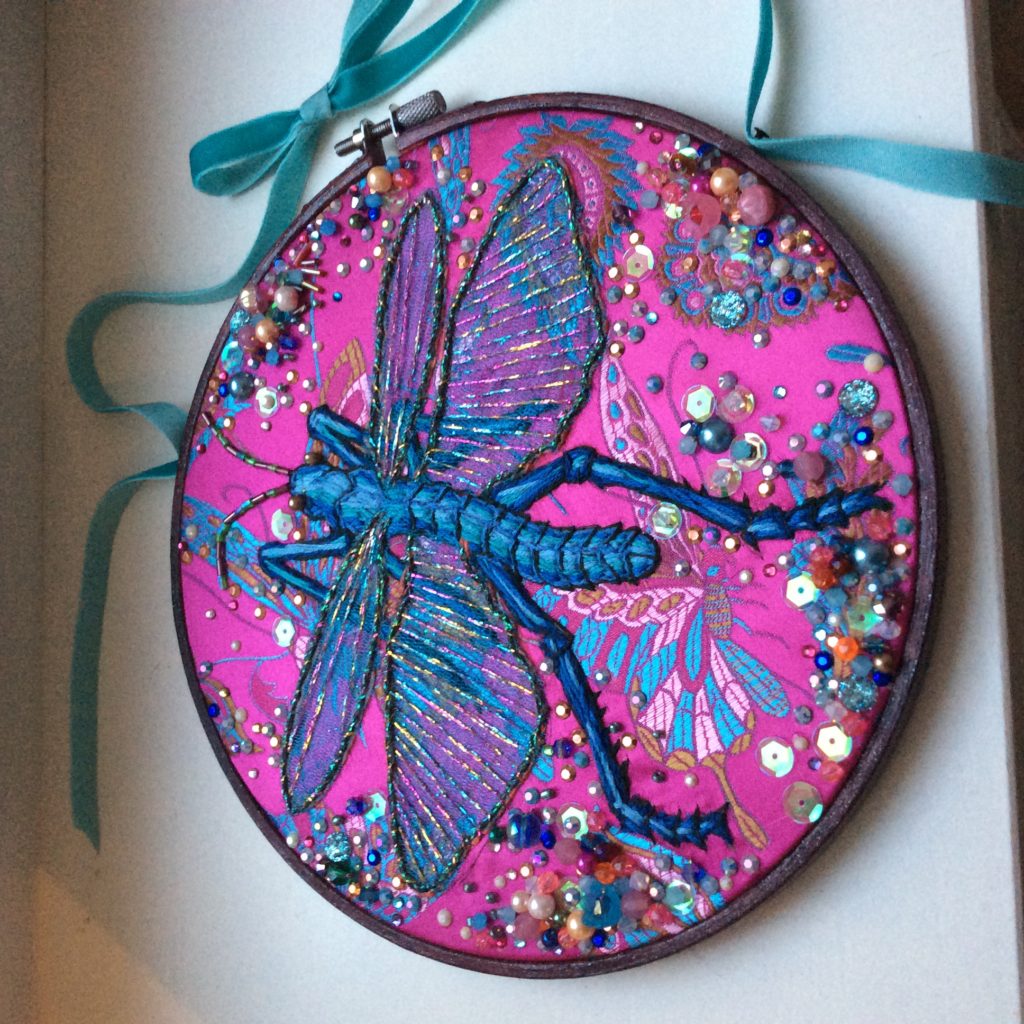 Embroidered insect by Suzanne Forbes 2017