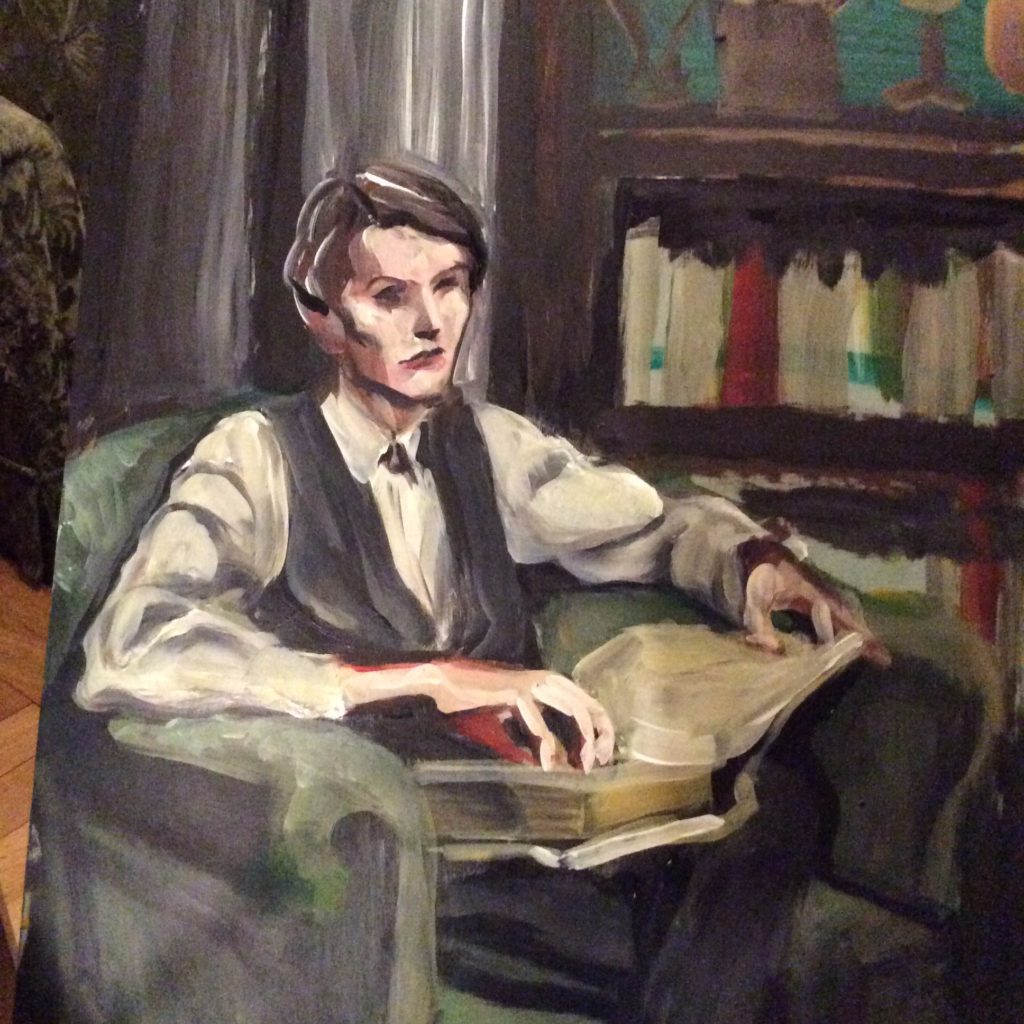 Bryce in library by Suzanne Forbes Feb 12 2017 WIP.