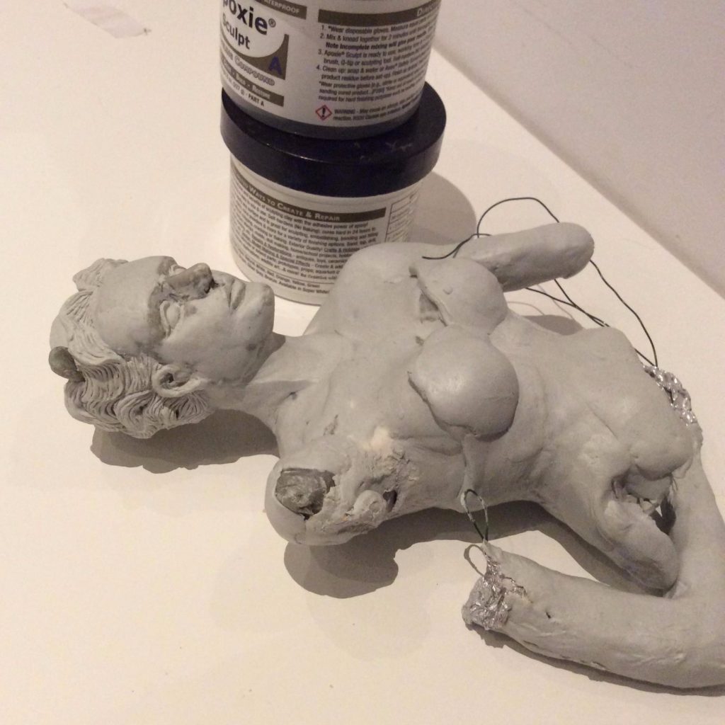 Diana bust WIP sculpture by Suzanne Forbes 2017