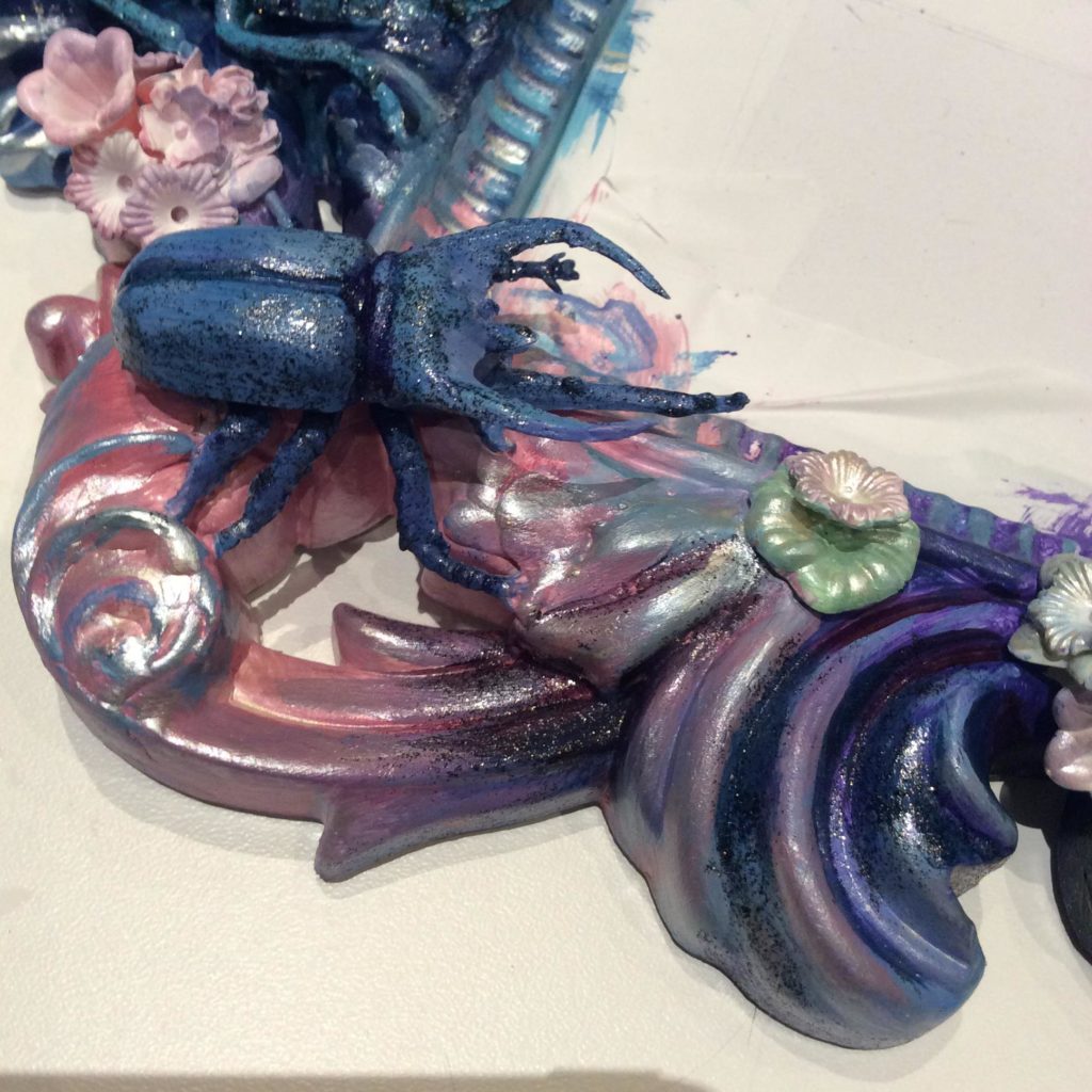 By Suzanne Forbes Gothic Rococo insect mirror detail rhino