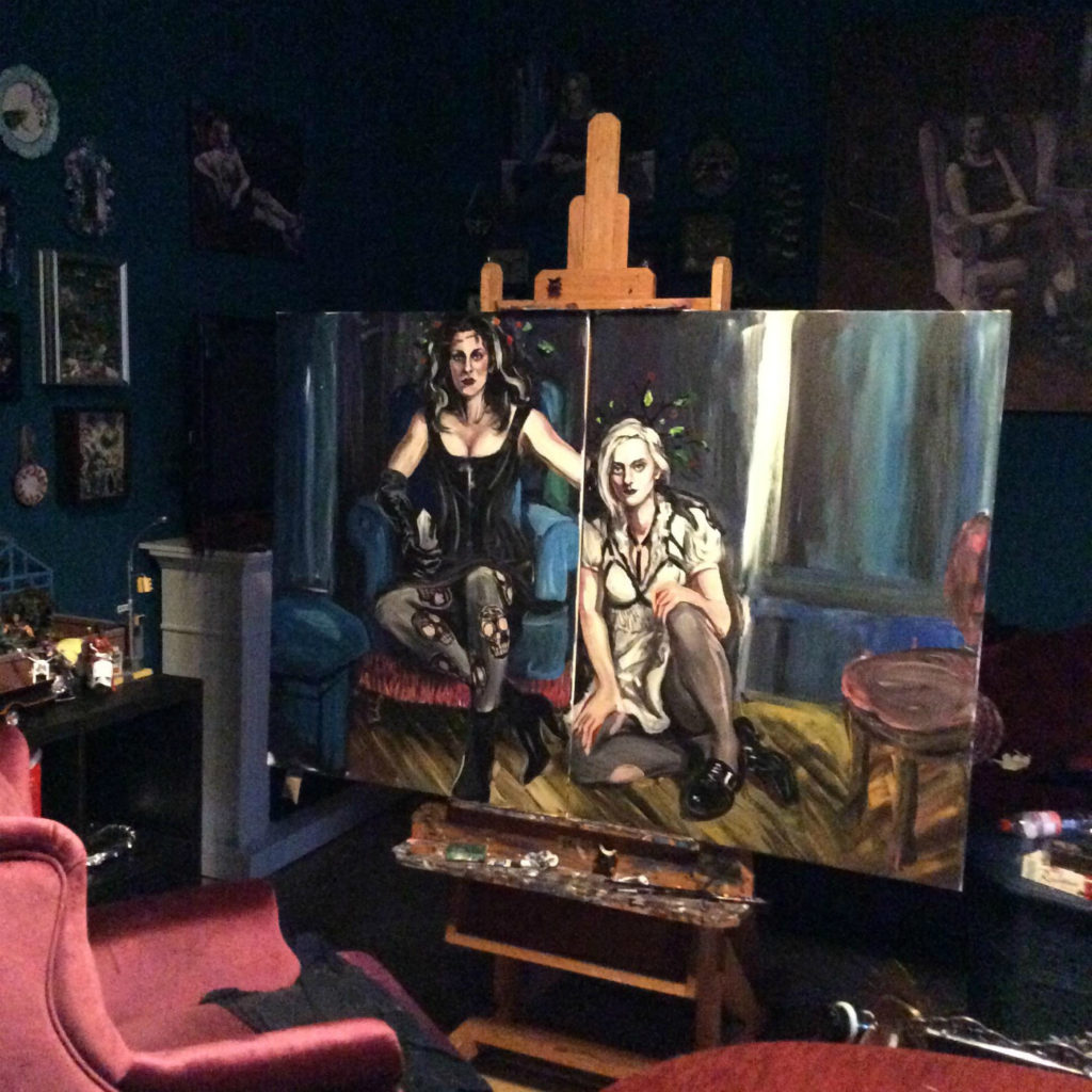 After the third sitting Sadie and Jo WIP by Suzanne Forbes Oct 2017