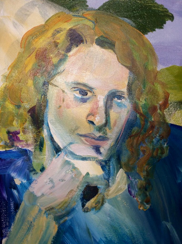 Portrait painting of Brad Geiken prob Fall 1990 by Rachel Ketchum aka Suzanne Forbes edit