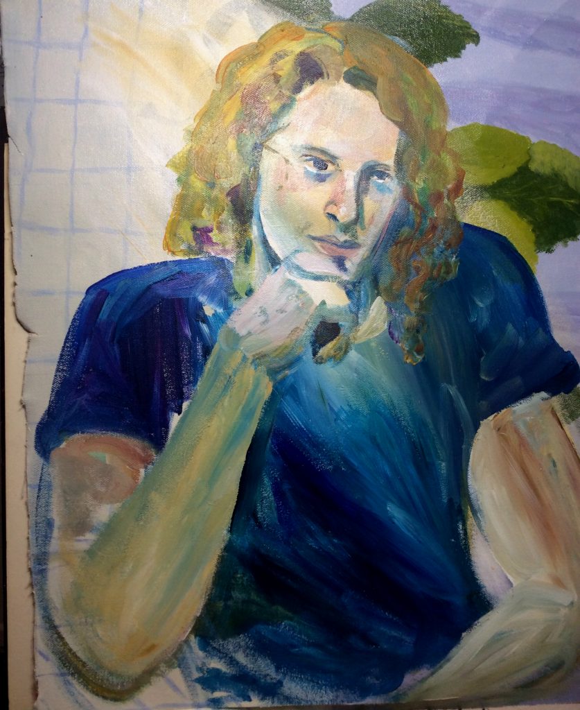 Portrait painting of Brad Geiken prob Fall 1990 by Rachel Ketchum aka Suzanne Forbes edit