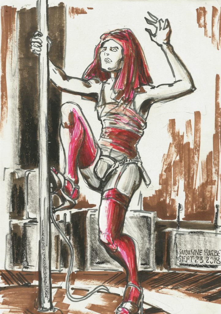 Mad Kate plays the stripper pole at Monster Ronsons Sept 20 2018 by Suzanne Forbes