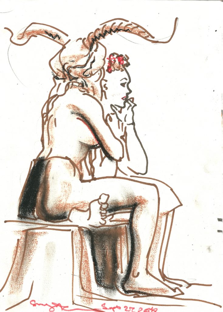 Models at Dr Sketchys Berlin Sept 21 2018 by Suzanne Forbes