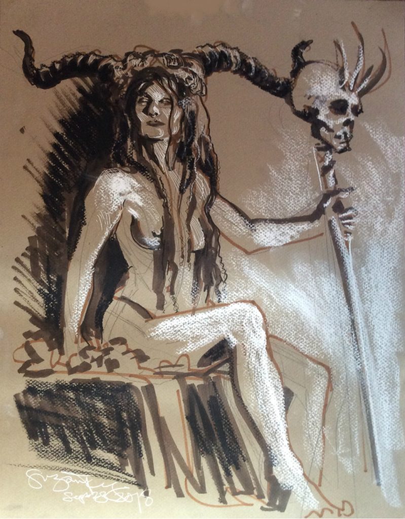 Valentina Demonia as Baba Yaga by Suzanne Forbes Sept 23 2018 with staff