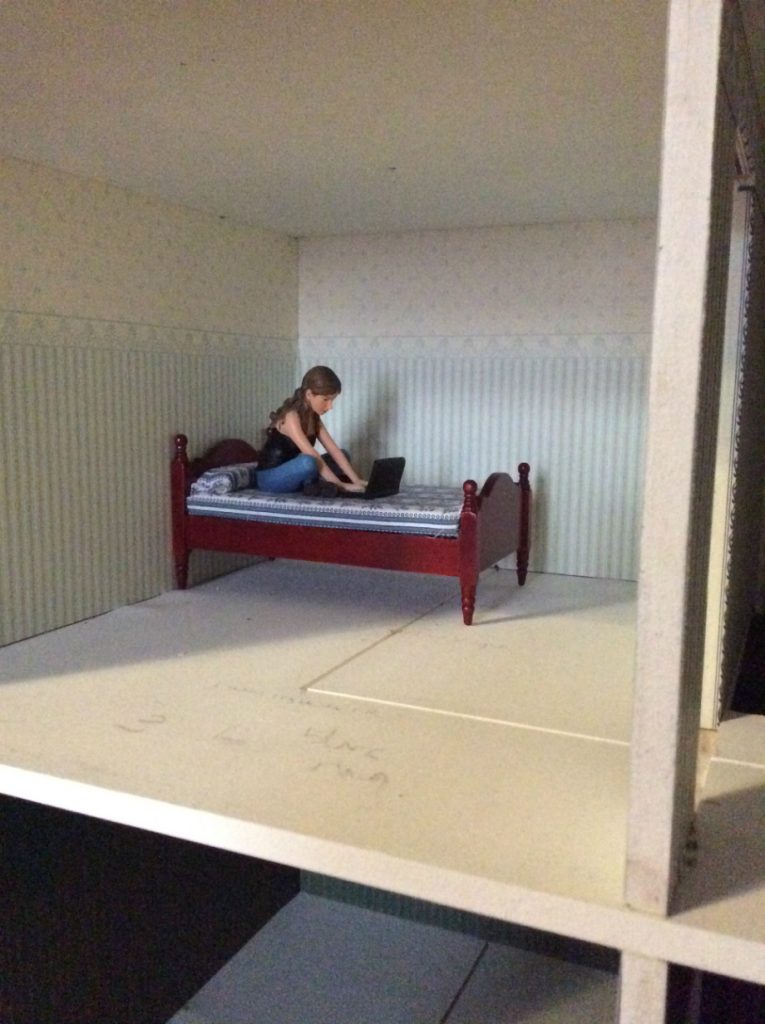 Action figure dollhouse WIP by Suzanne Forbes Oct 2018 kitty