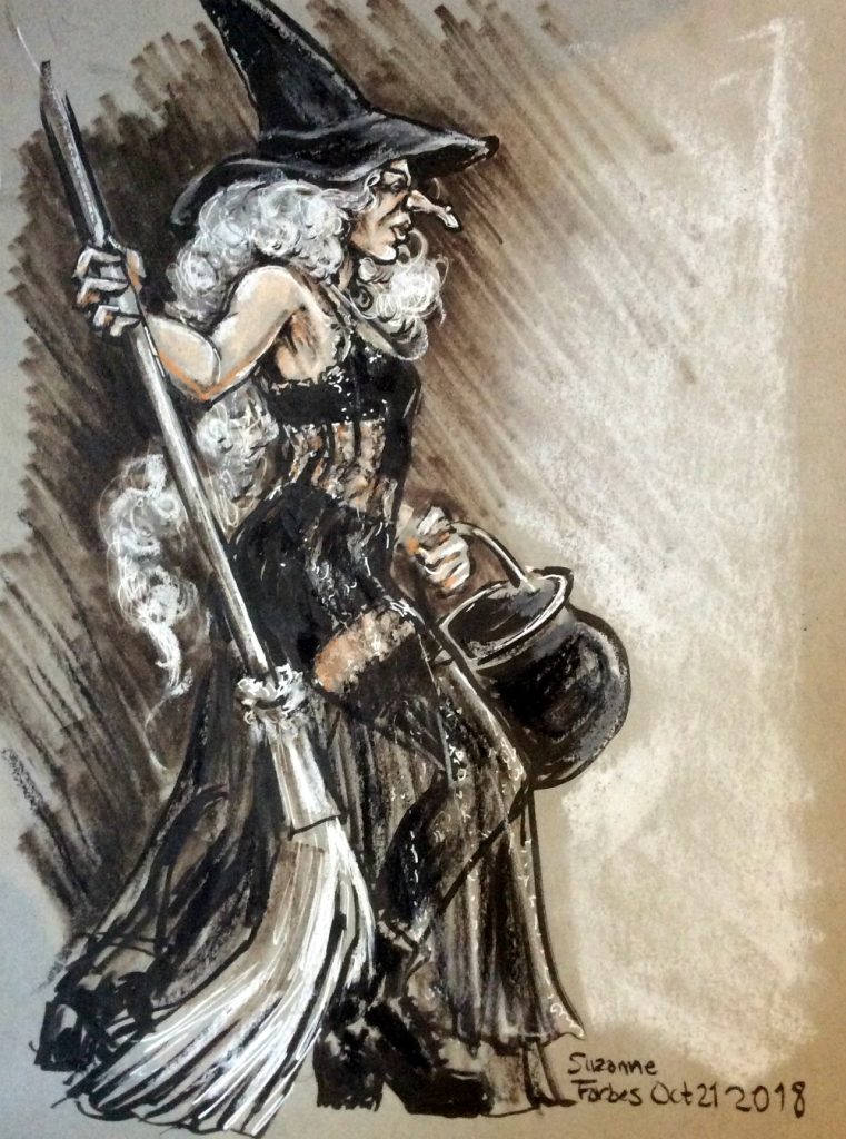 Evilyn Frantic as the Witch en dishabille Dr Sketchys Berlin Oct 24 by Suzanne Forbes