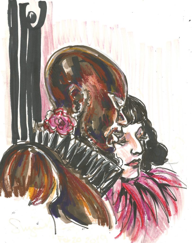 Biszhop Blaczk and Valentina Demonia at Red Hot Love Dr Sketchys Berlin Feb 17 2019 by Suzanne Forbes