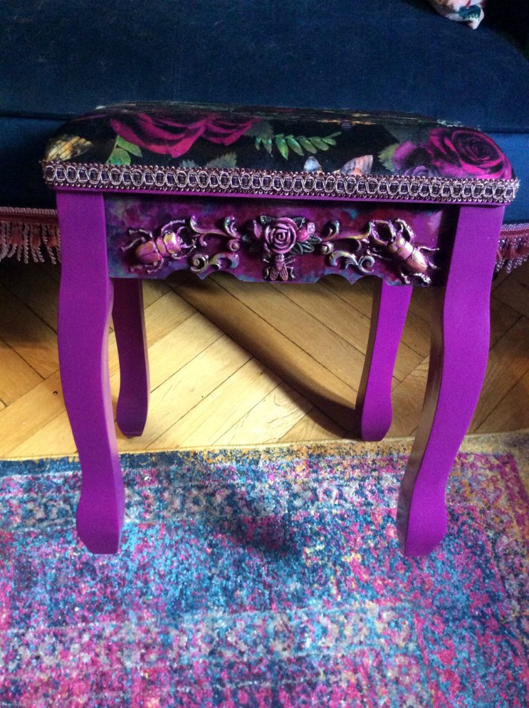 Insect Bas Relief Boudoir Stool by Suzanne Forbes May 2019