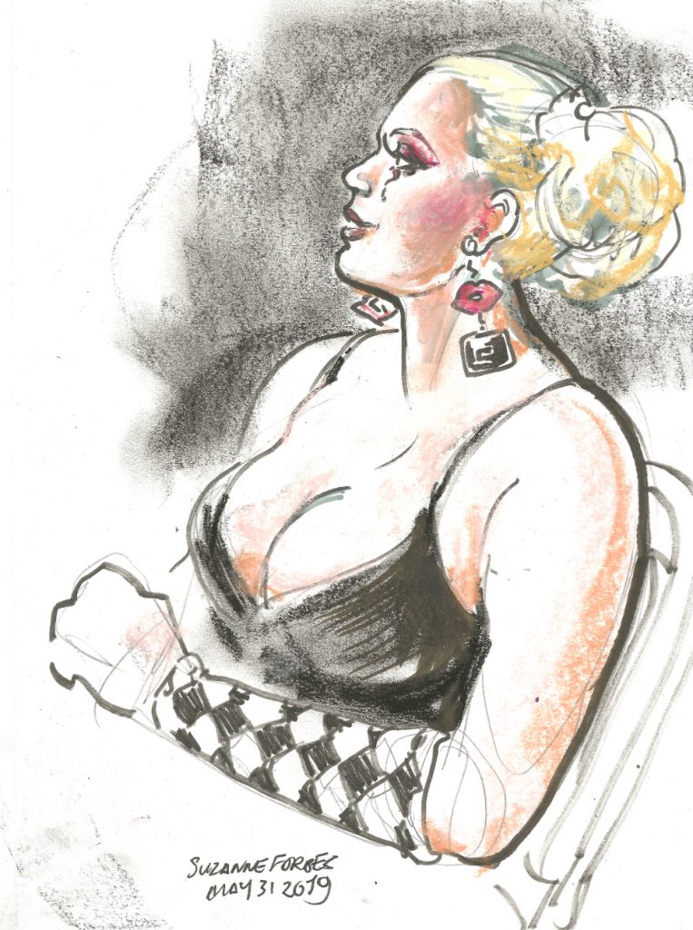 Audience Member at JewsJewsJews Berlin Burlesque Week May 31 2019 by Suzanne Forbes