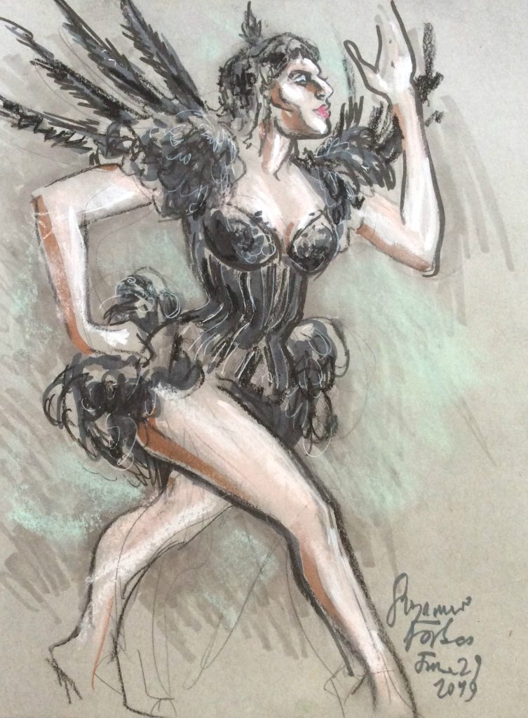 Black Swan performer at Berlin Burlesque Week June 29 2019 by Suzanne Forbes