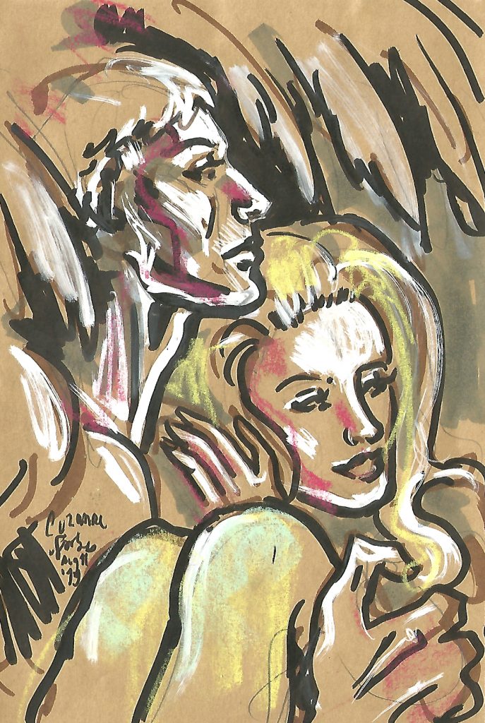 Lucille Spielfuchs and Sebastian Stone as Barbarella and Pygar Dr Sketchys Berlin Aug 11 2019 by Suzanne Forbes profile