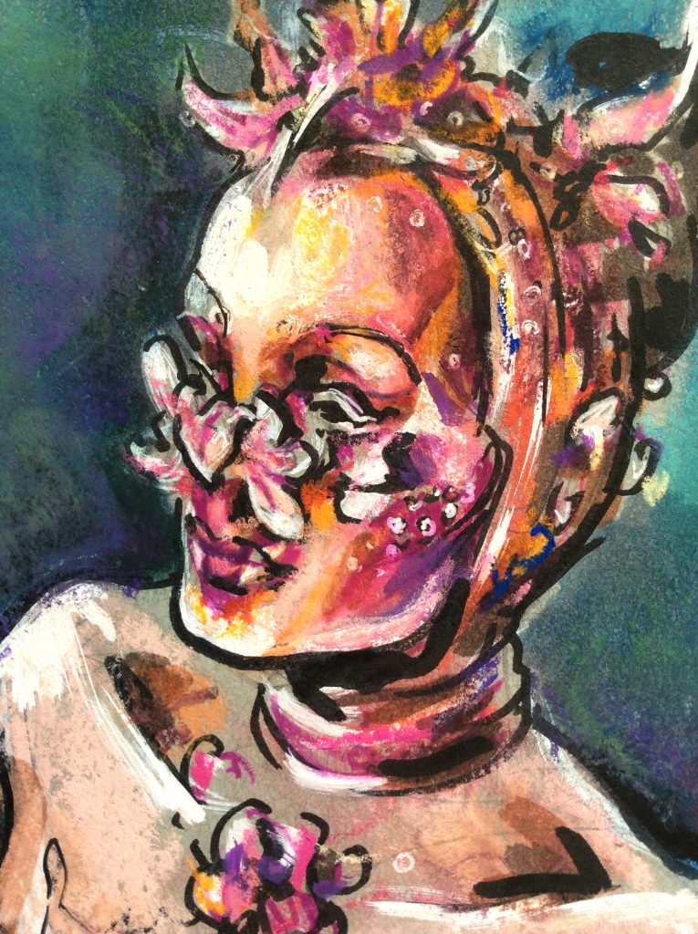 Hungry at Bushwig Berlin Sept 4 2019 by Suzanne Forbes face detail