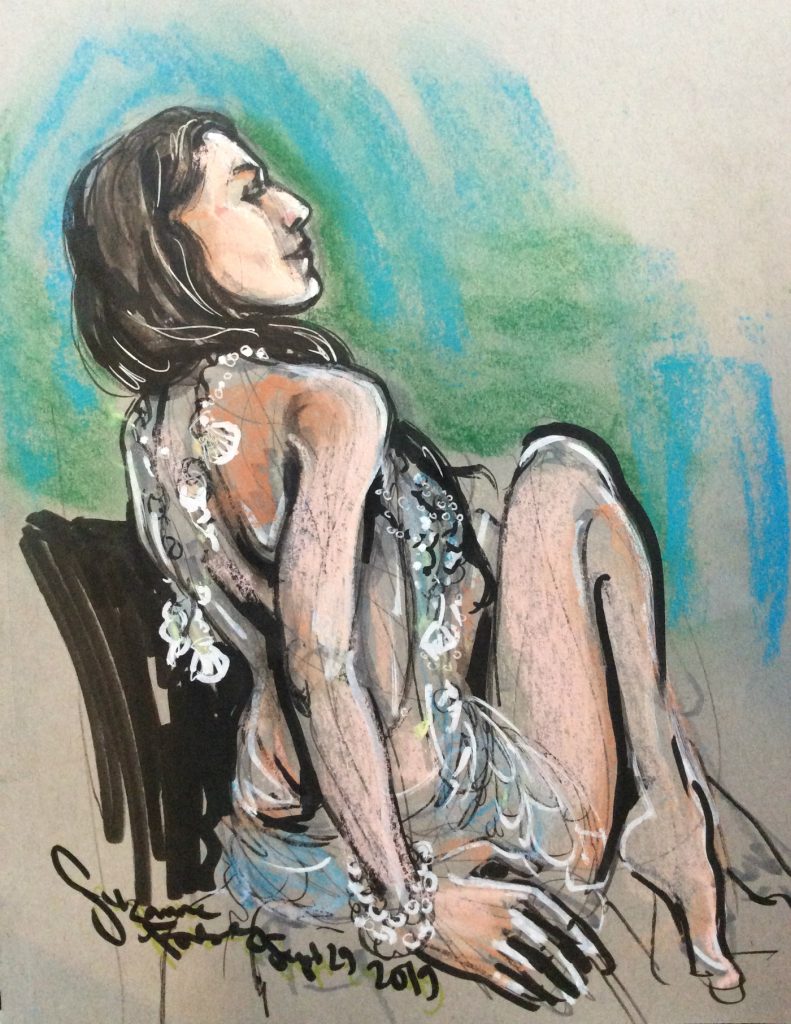 Gizam Akman at Dr Sketchys Berlin by Suzanne Forbes Sept 29 2019