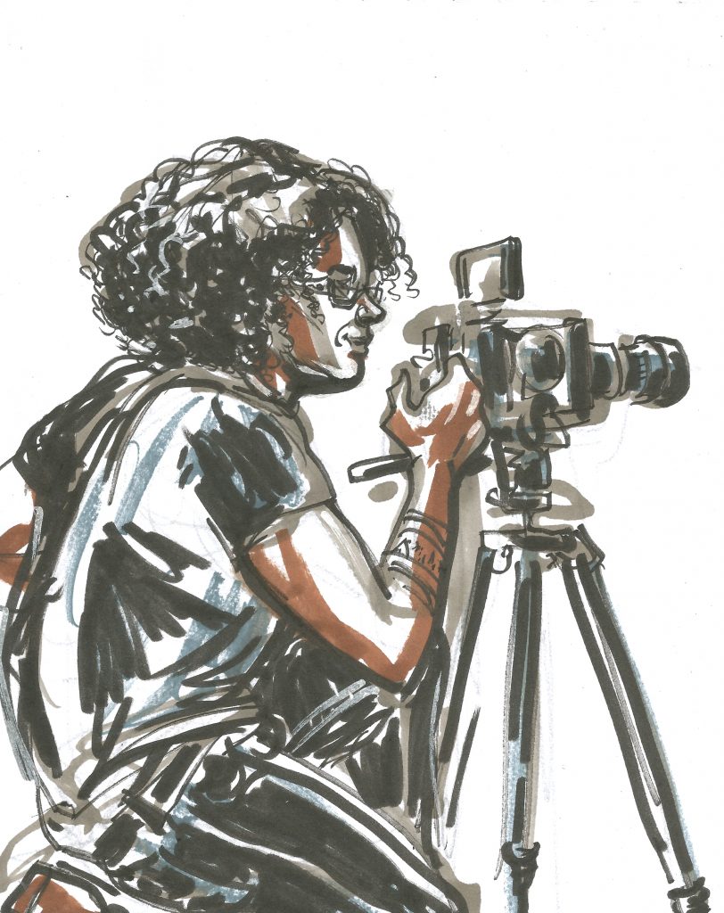 Shine Louise Houston teaching camera technique at Altes Finanzamt Oct 26 2019 by Suzanne Forbes