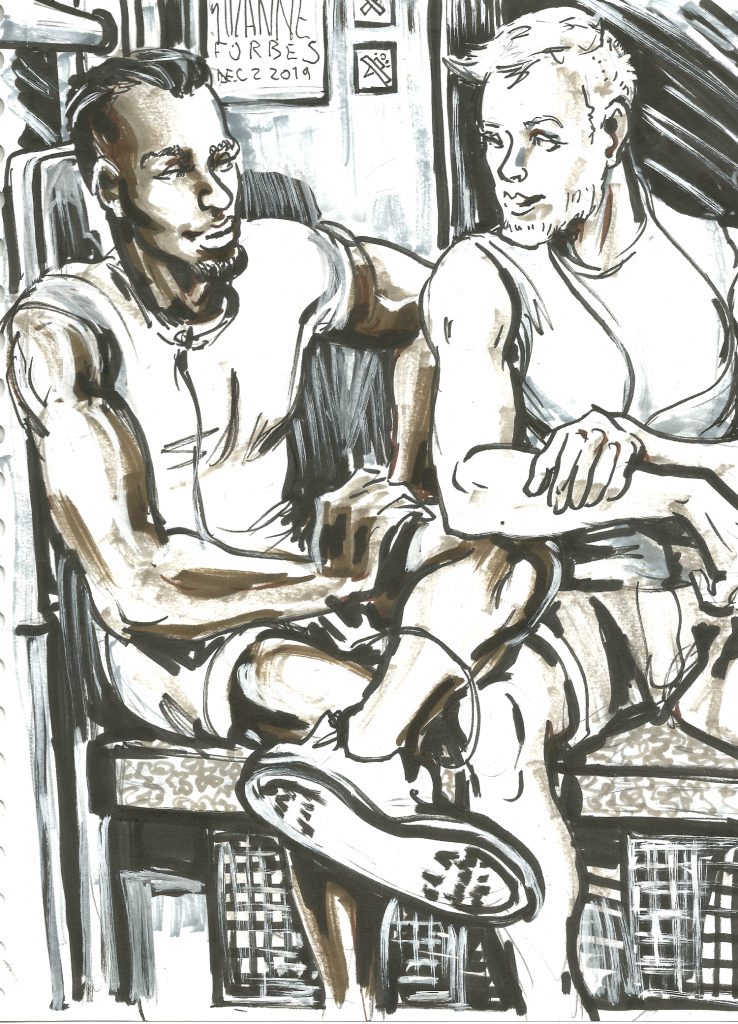 Buff lovebirds on the U Bahn by uzanne Forbes Dec 2 2019