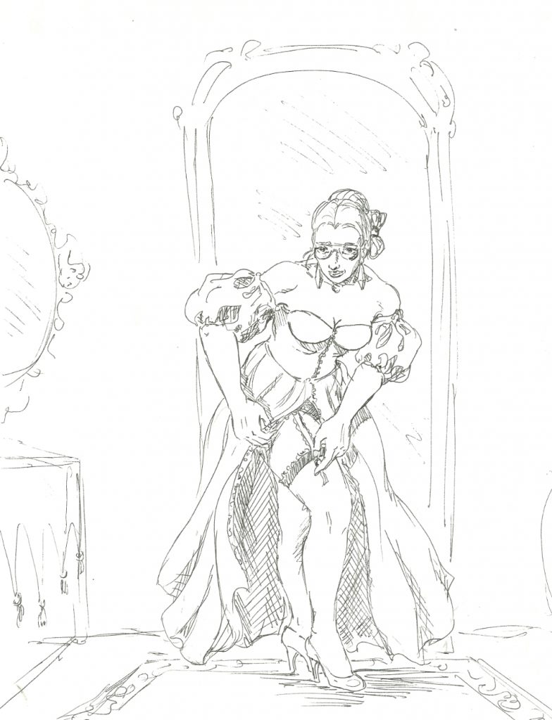 Self portrait in Betsey Johnson style dress by Rachel Ketchum aka Suzanne Forbes circa 1985