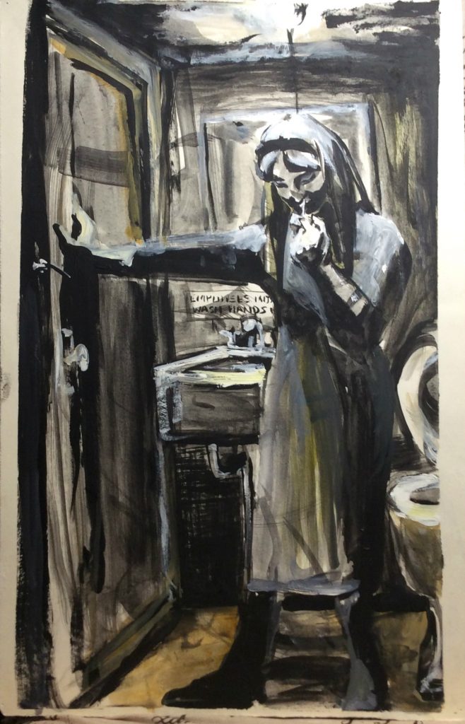 Self Portrait snorting on LES in 1988 by Rachel Ketchum aka Suzanne Forbes Fall 1991