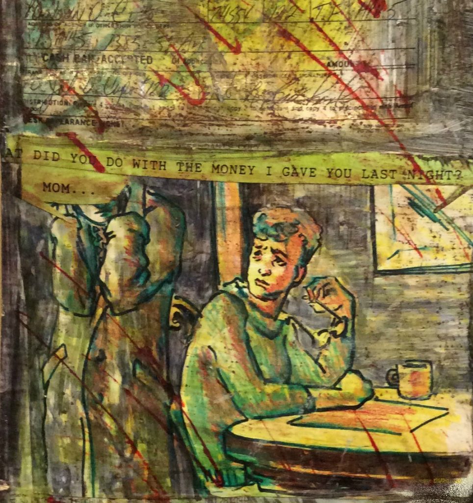 20th st with mom collage mixed media on paper Fall 1991 Rachel Ketchum aka Suzanne Forbes