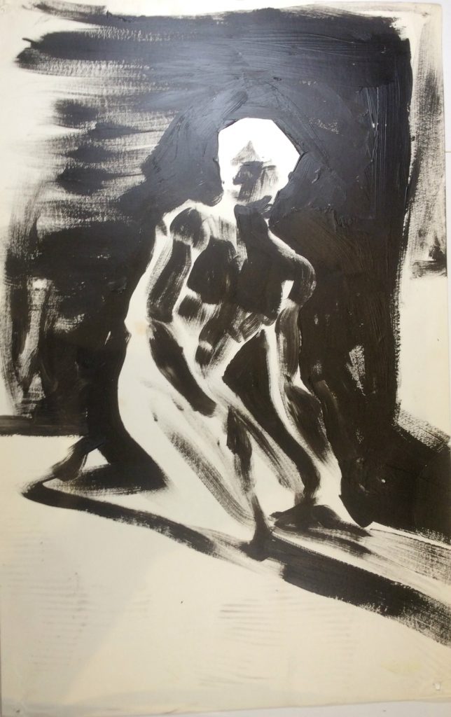Sketch of Max black acrylic on paper Fall 1990 Rachel Ketchum aka Suzanne Forbes