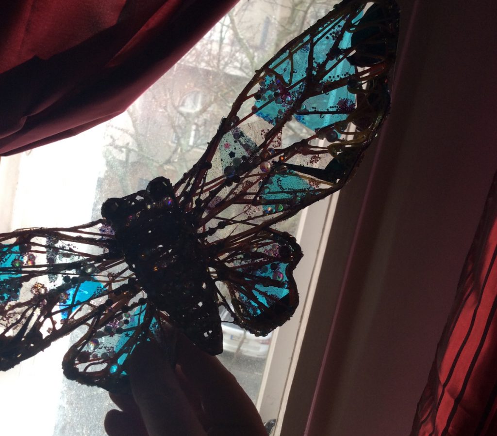 3D printer pen cicada by Suzanne Forbes Mar 21 2020 front window