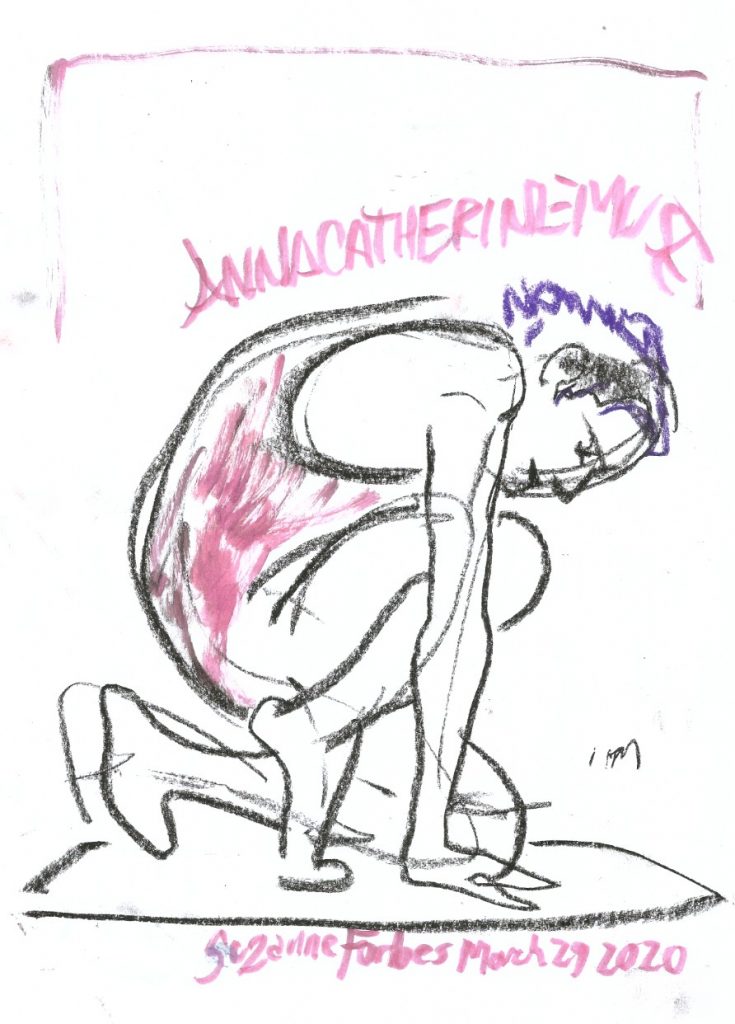 Anna Catherine remote drawn 1 min pose by Suzanne Forbes March 29 2020