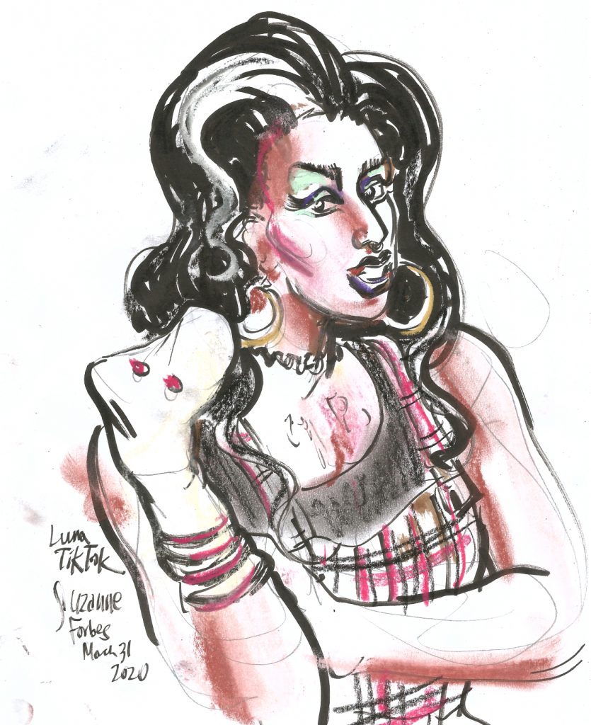 Luna TikTok for Pansys House of Presents livestream March 31 2020 by Suzanne Forbes