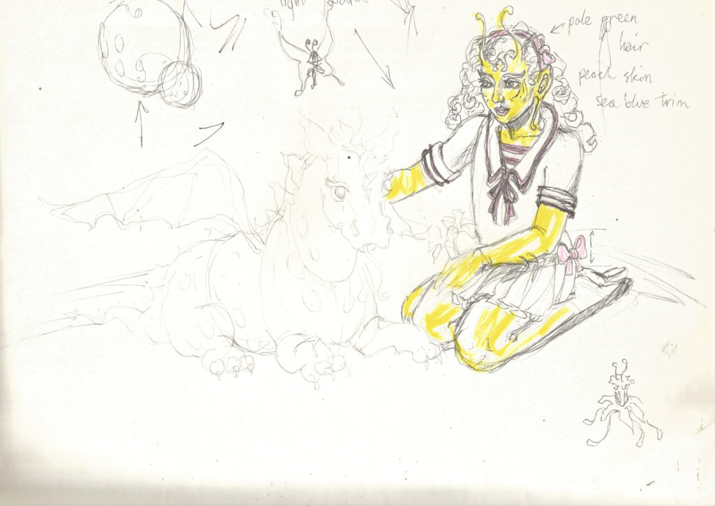 Alien schoolgirl from approx 1984 by Suzanne Forbes aka Rachel Ketchum