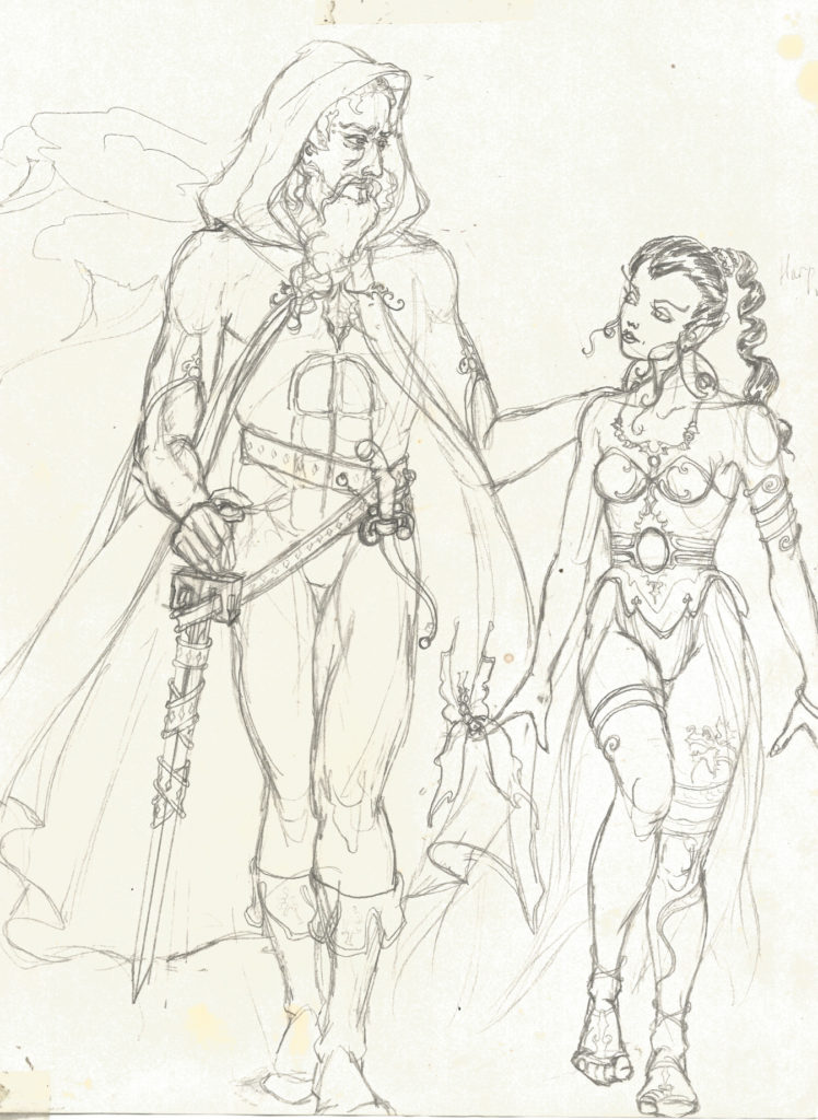 Elfquest drawing prob 1983 by Rachel Ketchum aka Suzanne Forbes