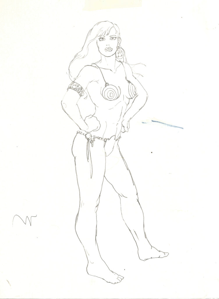Metal bra drawing by Rachel Ketchum aka Suzanne Forbes probably 1985 or winter 1986