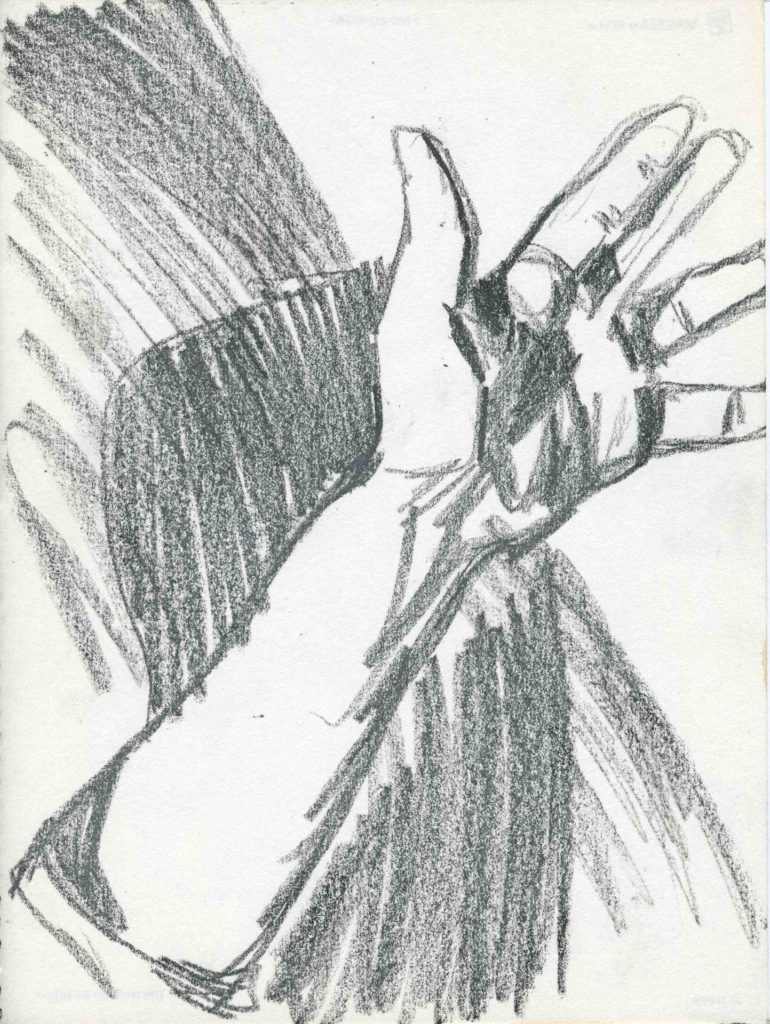 Sketchbook Winter 1990 Minneapolis hand by Rachel Ketchum aka Suzanne Forbes
