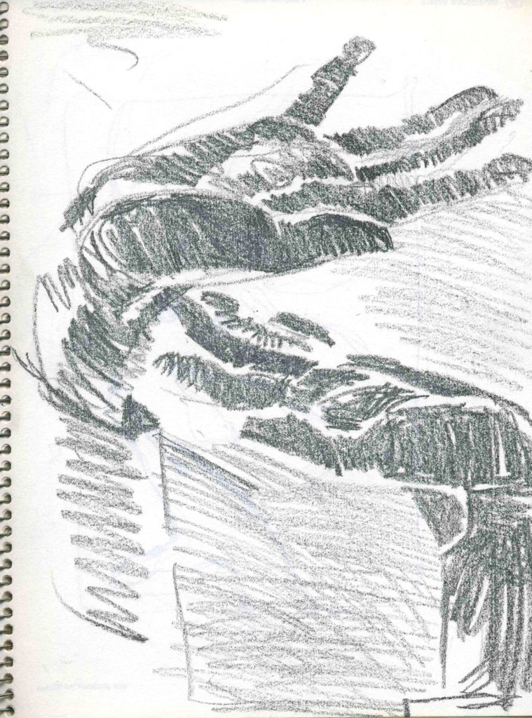 Sketchbook Winter 1990 Minneapolis hands 4 by Rachel Ketchum aka Suzanne Forbes