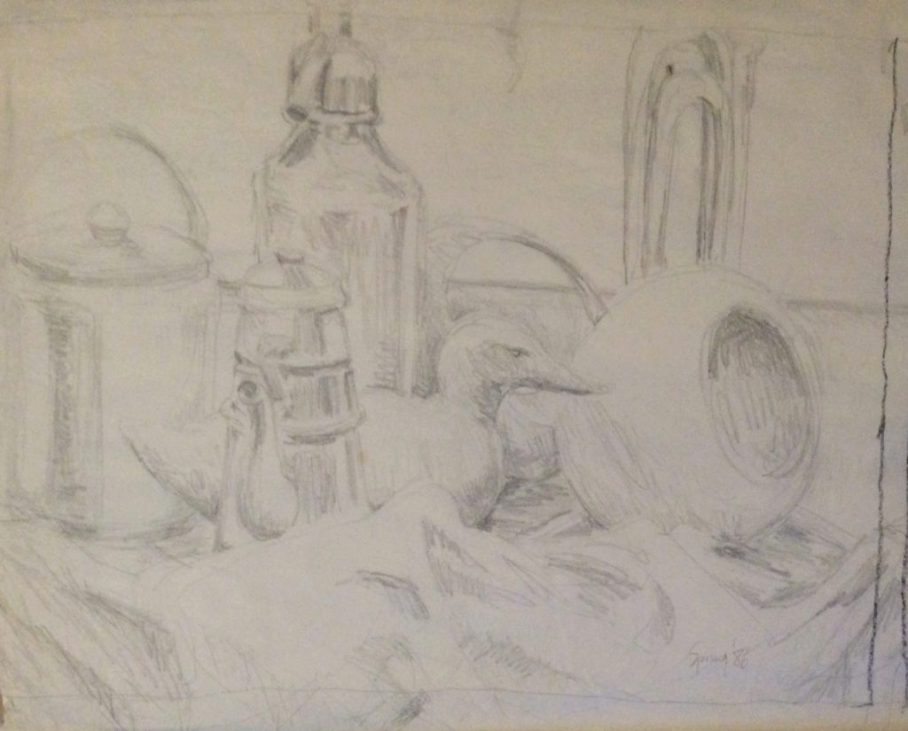 Still life with normal duck prob 1987 to 89 by Rachel Ketchum aka Suzanne Forbes