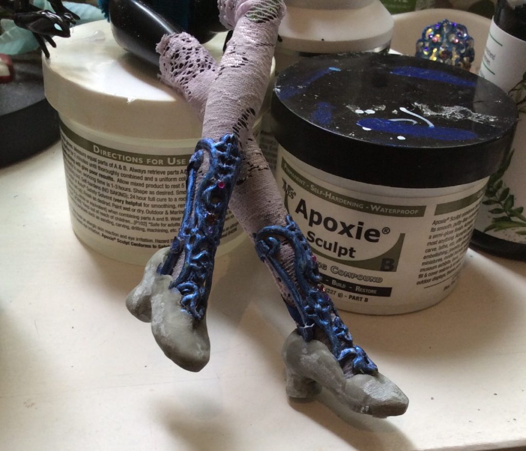 Wasp Doll WIP feet by Suzanne Forbes May 2020