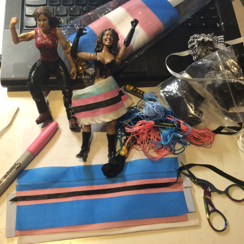 Custom trans action figures in process by Suzanne Forbes June 24 2020