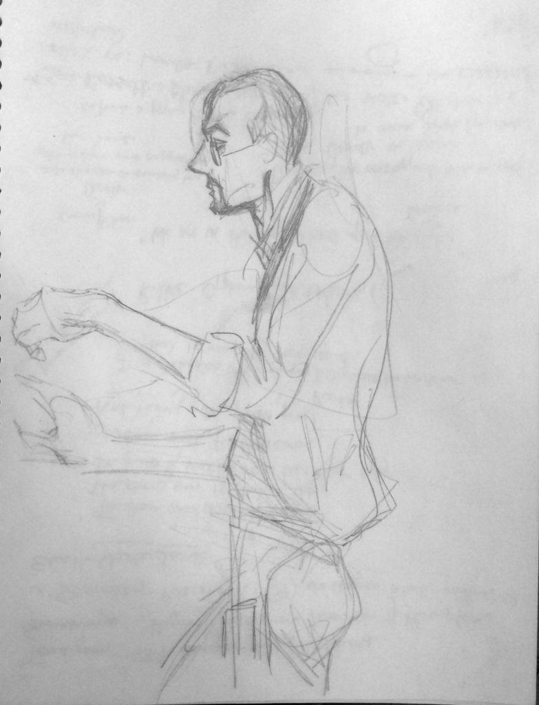 Sean working at Starbucks October 1995 by Rachel Ketchum aka Suzanne Forbes