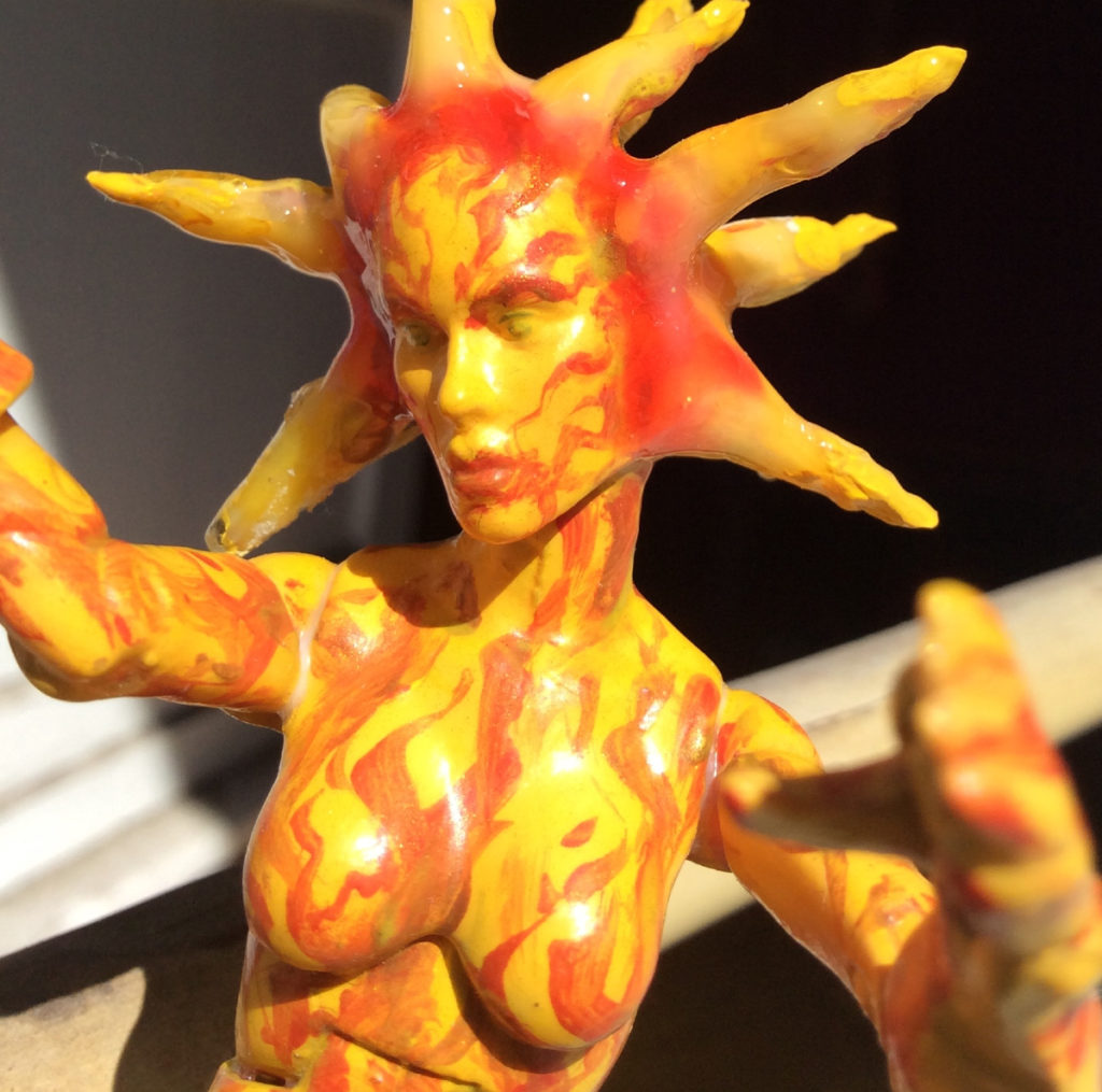 Magma New Mutants action figure custom close up by Suzanne Forbes July 2020