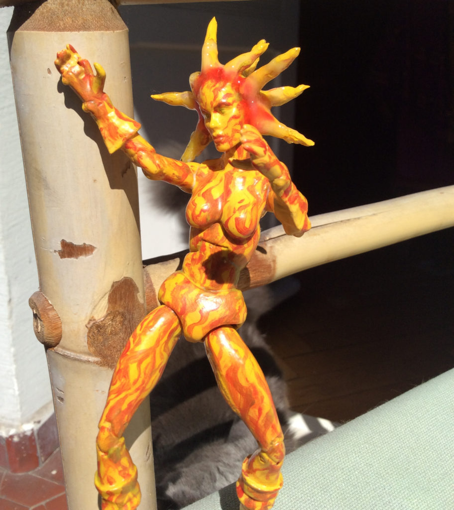 Magma New Mutants action figure custom outside by Suzanne Forbes July 2020