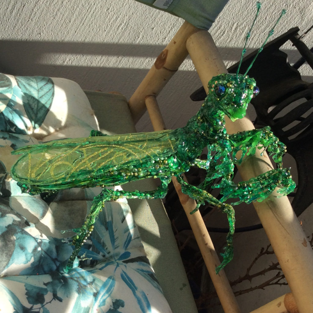 UV resin and 3d printer pen mantis by Suzanne Forbes sept 30 2020