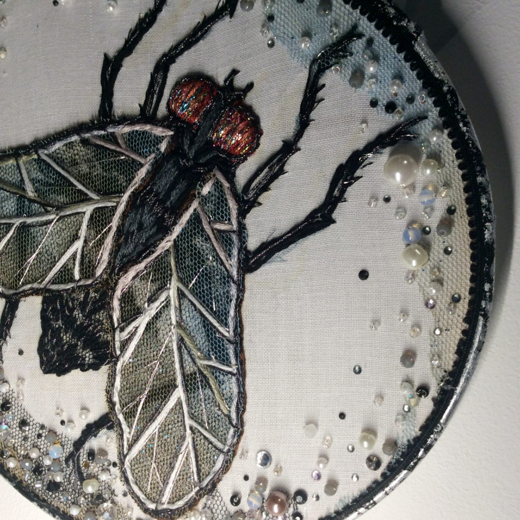 Anti Mike Pence Fly Embroidery Art by Suzanne Forbes Oct 20 2020