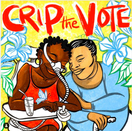 Crip the Vote art by Micah Bazant October 2020