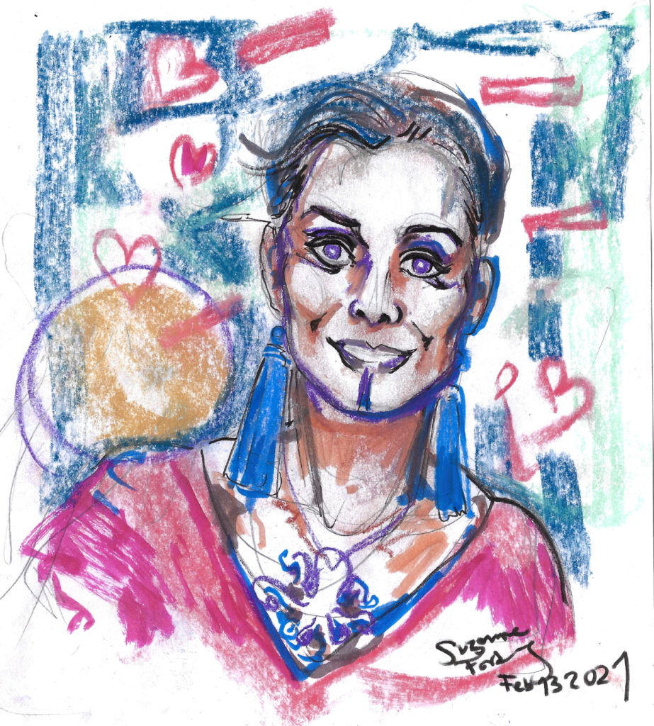 Midori original drawing for Sacred Wounds Future Conjure by Suzanne Forbes Feb 13 2021