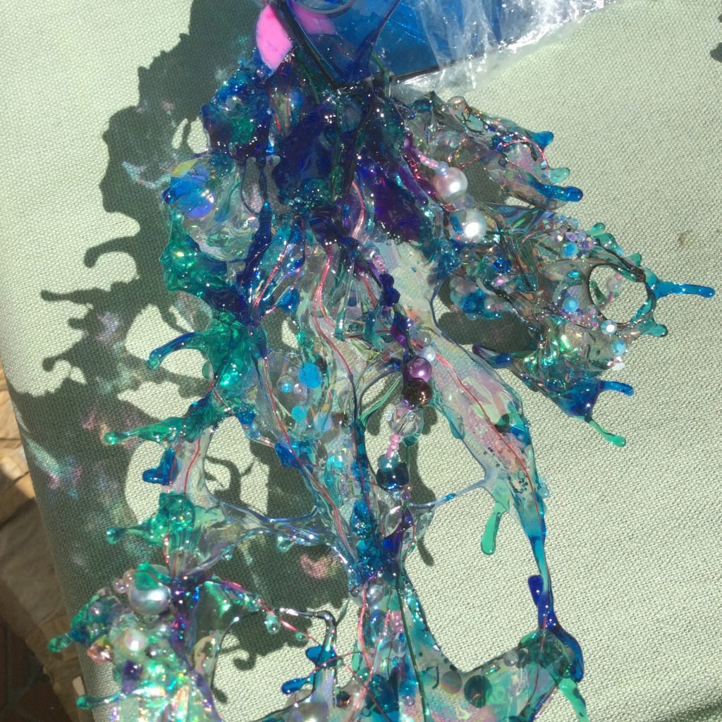 UV resin art jewelled visor by Suzanne Forbes March 30 2021