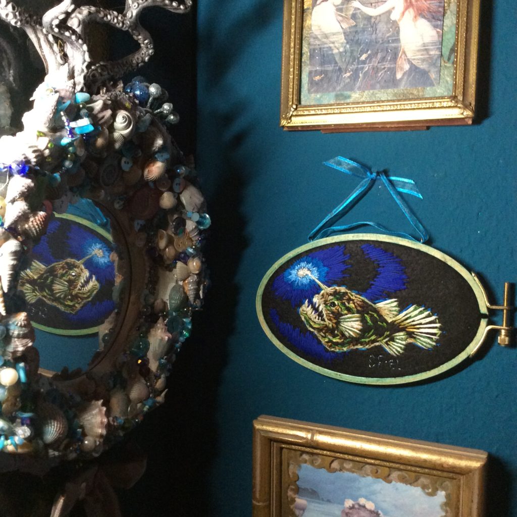 Make Own Light Anglerfish embroidery by Suzanne Forbes June 16 2021