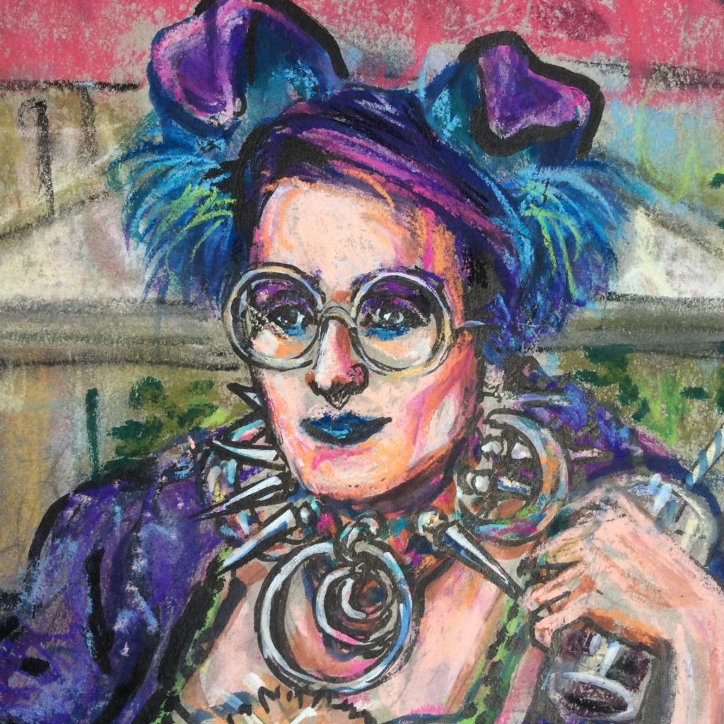 Puck the Hare posing at Adenaurplatz August 26 by Suzanne Forbes face