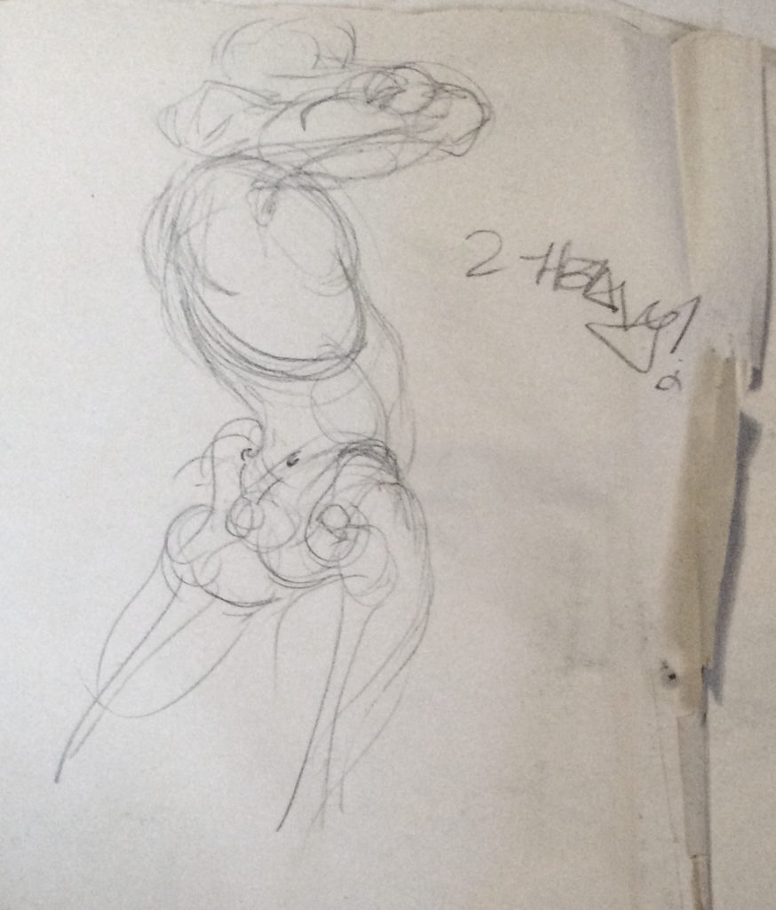 Figure Drawing pelvis by Suzanne Forbes working as Rachel Ketchum probably 1986