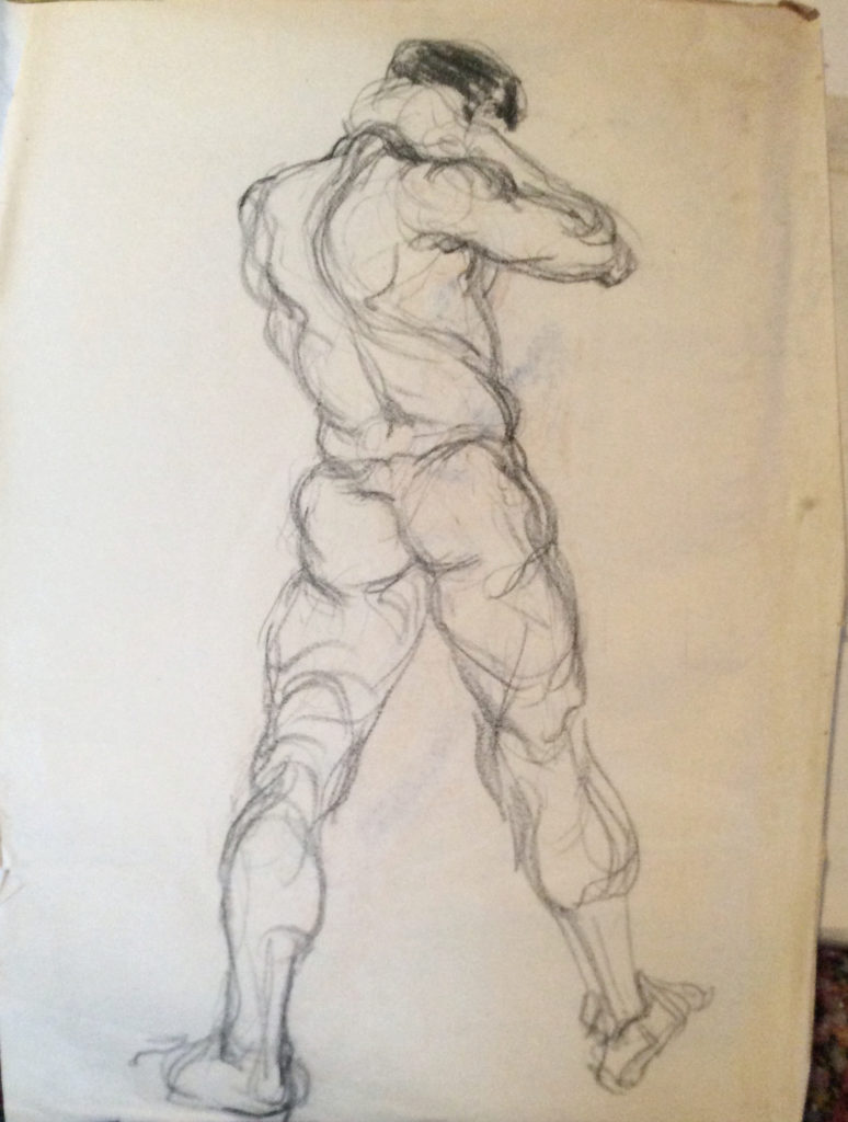 Figure Drawing male by Suzanne Forbes working as Rachel Ketchum probably 1985