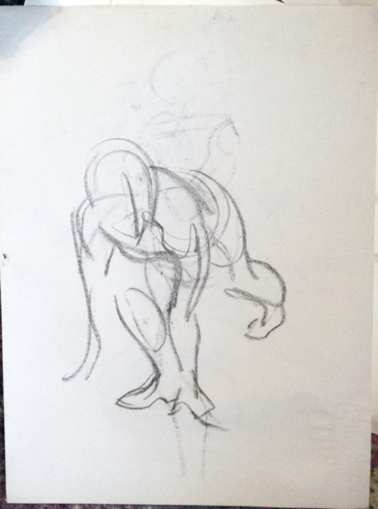 Figure Drawing perspective by Suzanne Forbes working as Rachel Ketchum probably 1990
